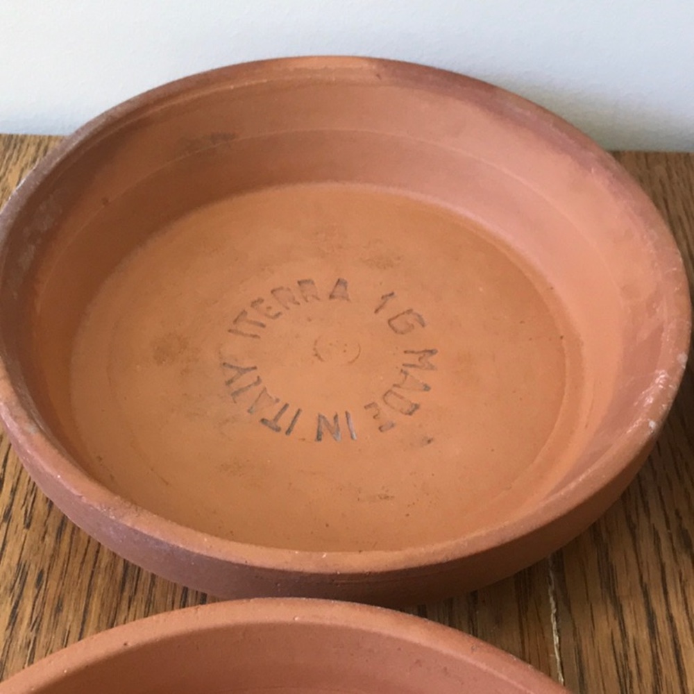 Vintage 1980s Clay Pot Saucers for plants made in Italy 16 - Picture 3 of 11